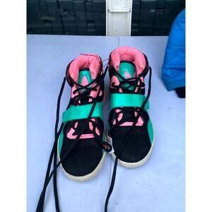 Adidas High Top Teal Pink Black Roundhouse  Women's Sneaker Shoes  Size 6
